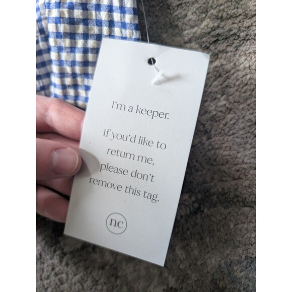 Nobody's Child Women's Sz 12 Dress Delilah Gingham Cotton Cottage Homestead Blue - Picture 2 of 14